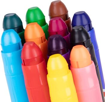 Crayons Soyeux Lavables - 12 Couleurs (nouvel emballage) 6