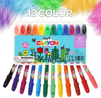 Crayons Soyeux Lavables - 12 Couleurs (nouvel emballage) 7
