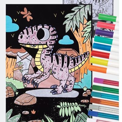 Velvet Coloring Kit - Dinosaur