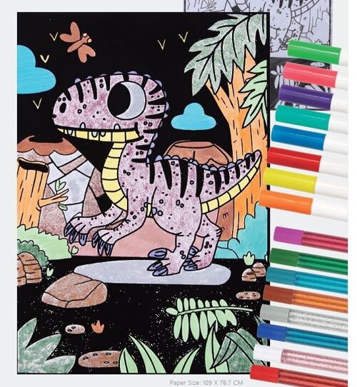 Velvet Coloring Kit - Dinosaur