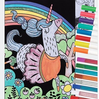 Kit da colorare in velluto - Unicorno