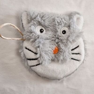 Coin Purse - Scalable Pacifier "Animonnette" Gray Cat