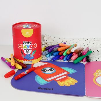 Crayons lavables soyeux - 36 couleurs 2