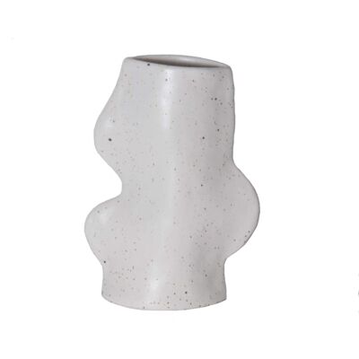 Jarrón de cerámica Fluxo - Blanco mediano