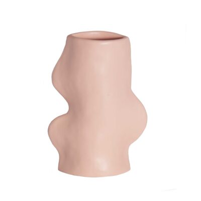 Jarrón de cerámica Fluxo - Rosa mediano