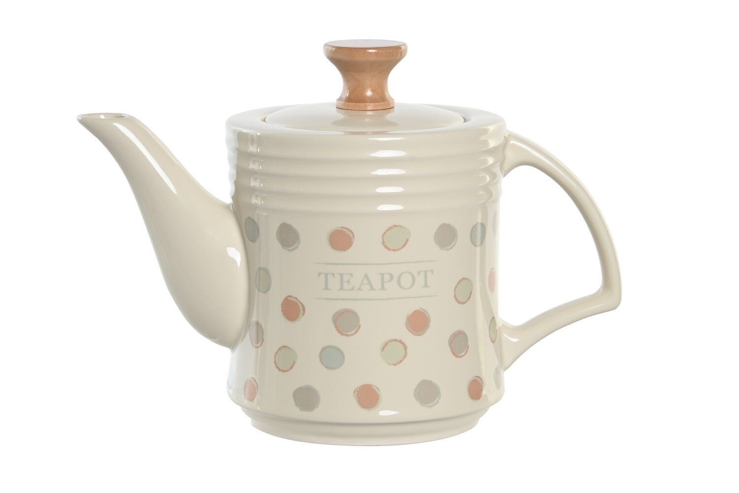 TEEKANNE AUS STEINZEUG 22,5X12X16,5 1L BEIGE PUNKTE PC204946