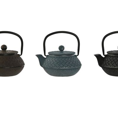 STAINLESS STEEL CAST IRON TEAPOT 13X11X10 400ML, 3 SURT. PC209798