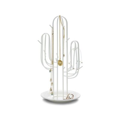 Porte-bijoux, Cactus, blanc, métal