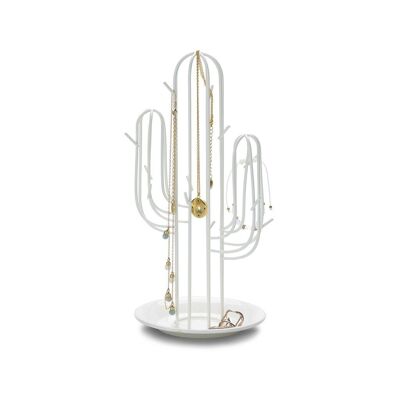 Soporte joyas,Cactus,blanco,metal