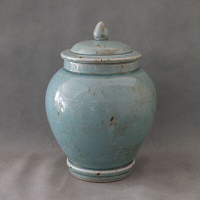 TIBOR GLAZED CERAMIC 15.5X15.5X21 TURQUOISE JR213657