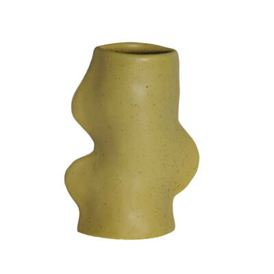 Jarrón de cerámica Fluxo - Verde pistacho mediano