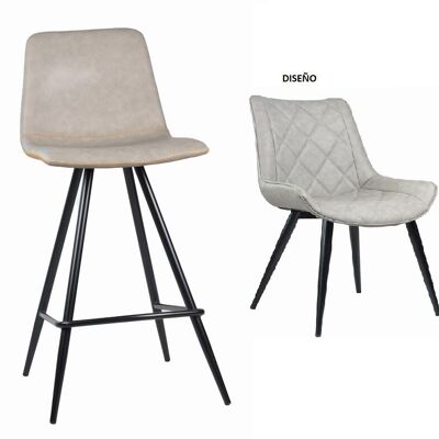 PU METAL STOOL 41X50X95 LIGHT GRAY MB208349