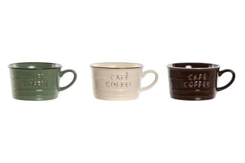 Mug Grès 10X8,6X5 180Ml Café Relief 3 Assortiment. PC212576 1