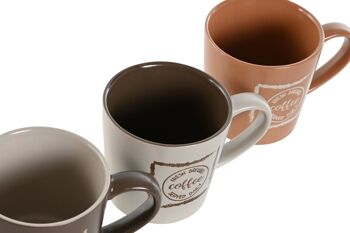 Tasse en grès 10X8X7,5 200Ml Café 3 Assortiment. PC212573 3