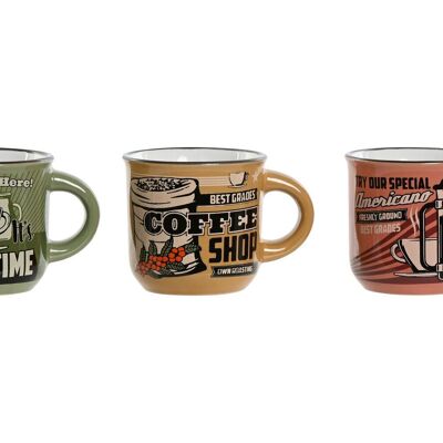 MUG GRÈS 7X6,5X6,5 120ML VINTAGE 3 SURT. PC212578