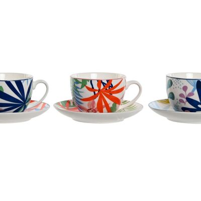 TAZA SET PLATO PORCELANA 14,5X14,5X7,5 220ML 3 SUR PC202610