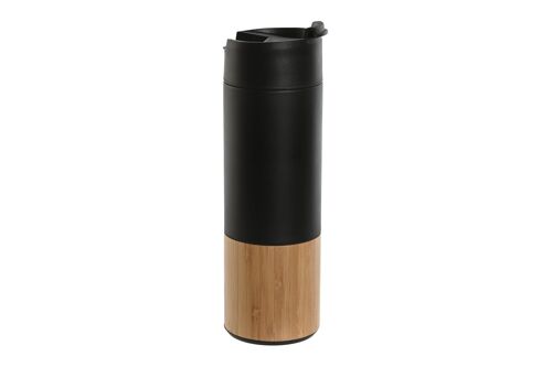 Termo Inox Bambu 7X7X21,5 400Ml Negro PC209932