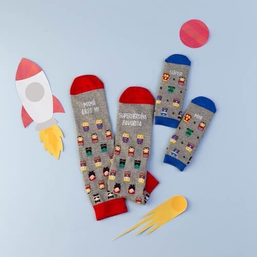 Calzini "Mamma, sei il mio supereroe preferito" taglia 36-41