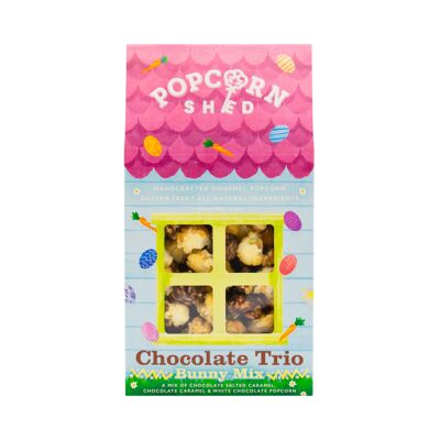 Capannone per popcorn del trio di cioccolato