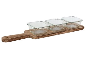 PLATEAU APERÇU SET 4 VERRES 43X10X5.5 140ML PC212550 1