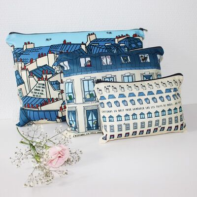 Set di 3 pochette Les toits de Paris