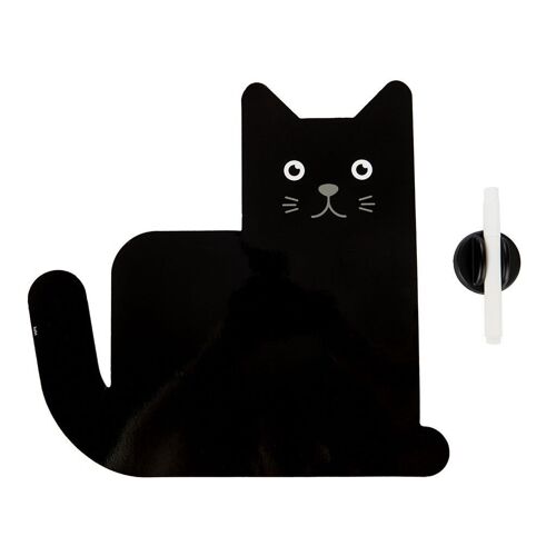 Pizarra nevera magnética,Meow,negro,con rotulador