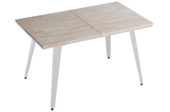 TABLE À MANGER EXTENSIBLE BERG 140 - 180 - 220 x 80 CM CHÊNE DU NORD / BLANC. OK1371 1