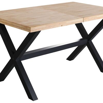 X-LOFT EXTENDABLE DINING TABLE 140 - 180 - 220 x 90 CM NORDISH OAK / BLACK. OK1373