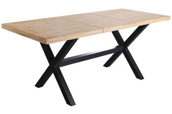 TABLE À MANGER EXTENSIBLE X-LOFT 140 - 180 - 220 x 90 CM CHÊNE DU NORD / NOIR. OK1373 2