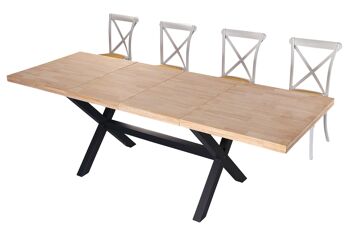 TABLE À MANGER EXTENSIBLE X-LOFT 140 - 180 - 220 x 90 CM CHÊNE DU NORD / NOIR. OK1373 6