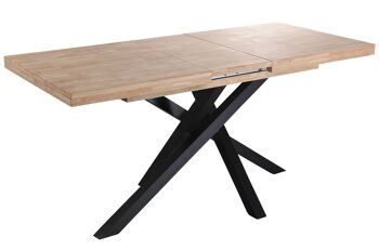 TABLE À MANGER EXTENSIBLE XENA 140 - 180 - 220 x 90 CM CHÊNE DU NORD / NOIR. OK1375 2