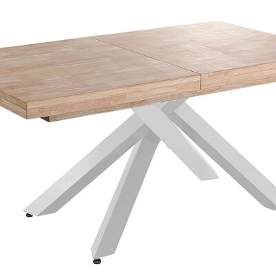 MESA COMEDOR EXTENSIBLE XENA 160 - 200 - 240 x 90 CM ROBLE NORDISH / BLANCO. OK1379