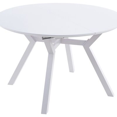 DELTA EXTENDABLE ROUND DINING TABLE 120 - 160 CM WHITE. OK1381
