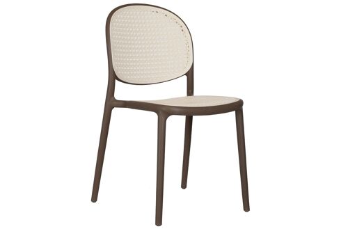 SILLA MASIA POLIPROPILENO TOPO / RATTAN. OK1389