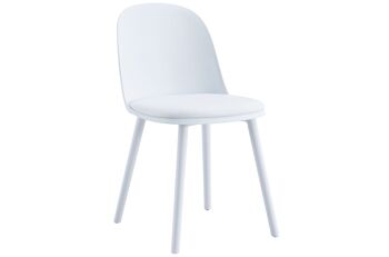 CHAISE HAPPY BLANC / CUIR. OK1394 1