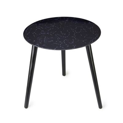 Side table, Cosmos, blue / black, glass, 40cm