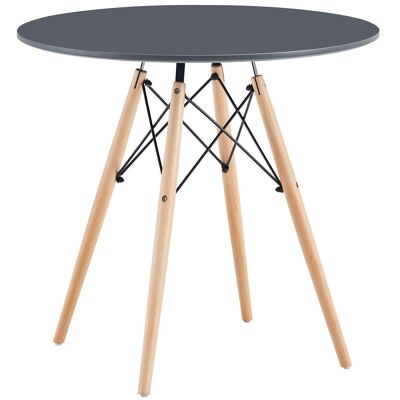 TABLE RONDE TOUR 80 CM GRIS / HÊTRE. OK1408