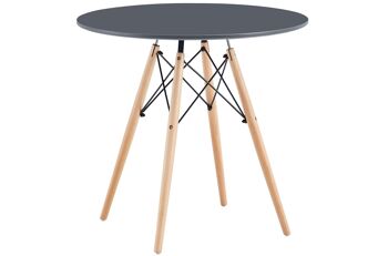 TABLE RONDE TOUR 80 CM GRIS / HÊTRE. OK1408 1