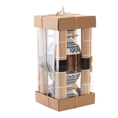 SET SUSHI 16 BAMBOO STONEWARE 14,5X14,5X31 MANDALA PC202872