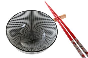 SUSHI SET 6 GRES BAMBOU 30X21X7 NOIR PC202874 3