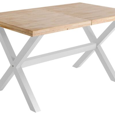 TABLE À MANGER EXTENSIBLE X-LOFT 140 - 180 - 220 x 90 CM CHÊNE DU NORD / BLANC. OK1374