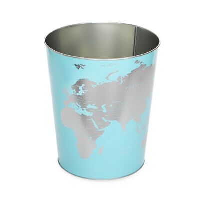 Corbeille à papier-Wastebasket - Papelera- Papierkorb, Globe,turquoise