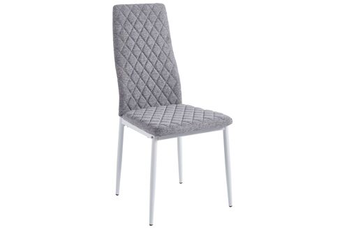 SILLA COMEDOR ANITA TEJIDO GRIS / BLANCO. OK1435