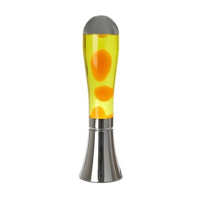Lampe à lave, Magma, argent / jaune, aluminium, 45cm