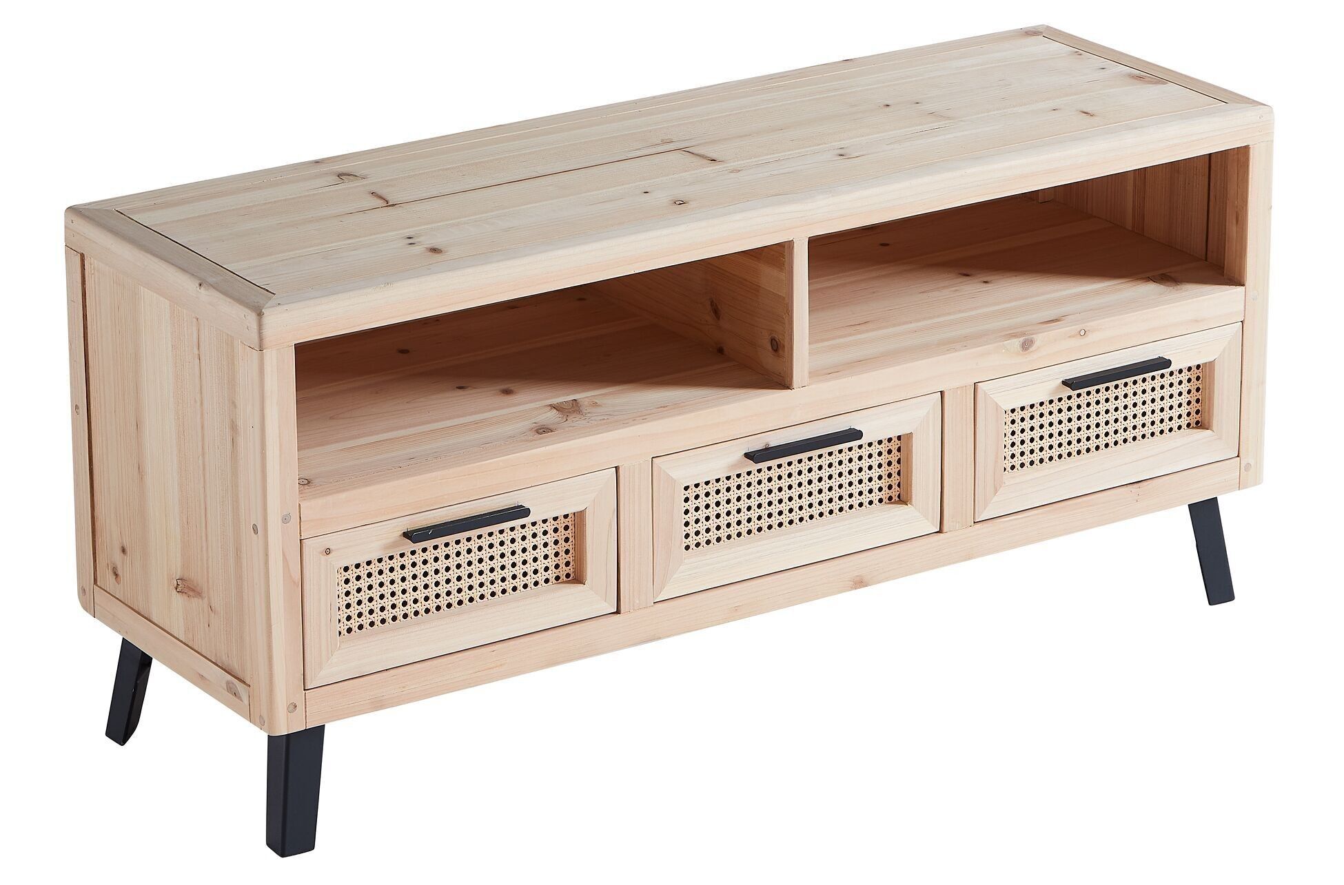 MUEBLE TV FIELD 126 x 42 CM CEDRO / RATTAN. OK1448
