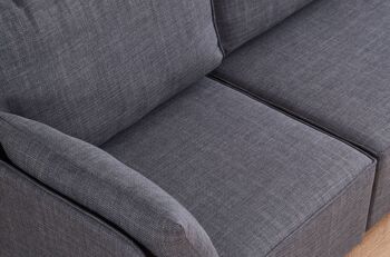 CANAPÉ MODULABLE AVEC ACCOUDOIRS MOU 4 PLACES + 2 CHAISELONGUE TISSU GRIS 366 x 183 X 93 CM OK1466 2