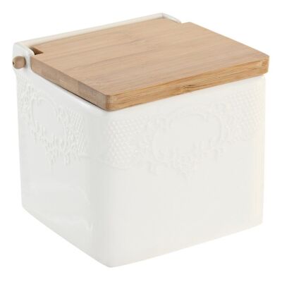 PORTASALE BAMBOO PORCELLANA 10,5X9X9 BIANCO PC202311