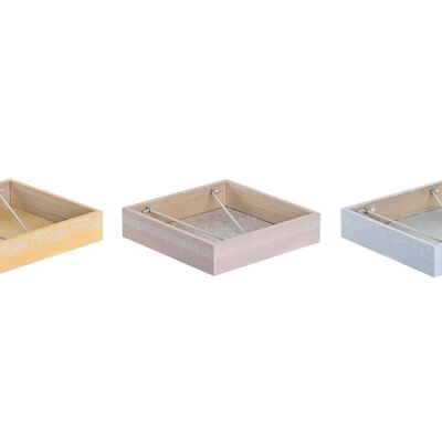 PORTE SERVIETTE MDF METAL 18X18X4 3 ASSORTIMENTS. PC204224