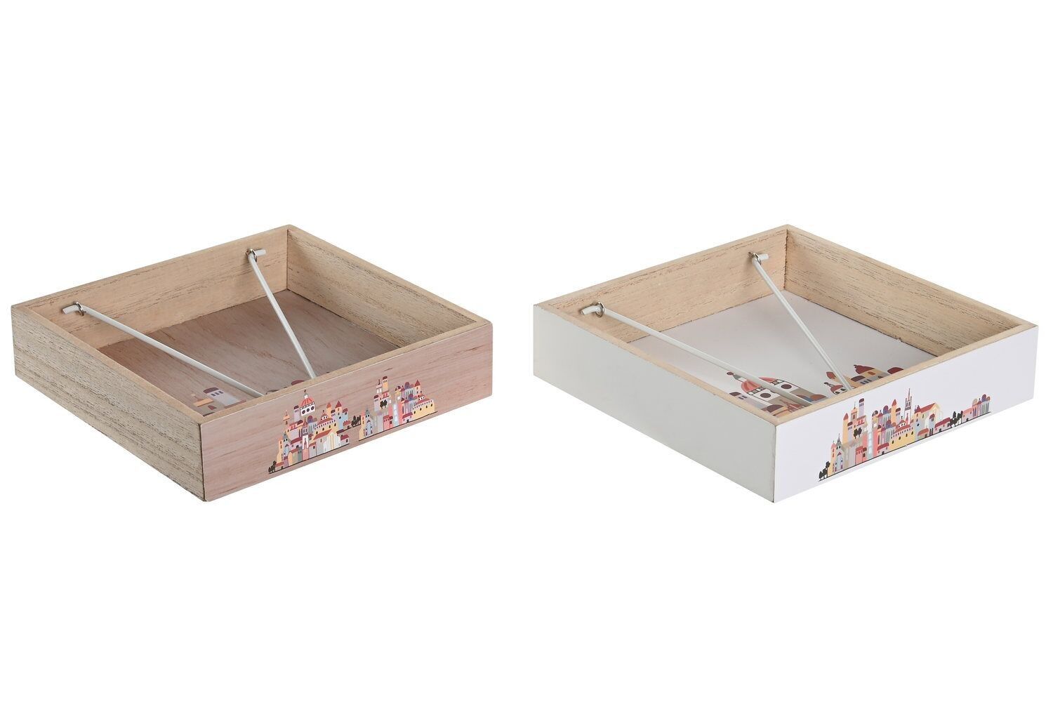 NAPKIN HOLDER MDF METAL 18X18X4 CASITAS 2 ASSORTMENTS. PC204228