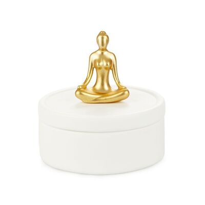 Jewelry box, Yoga, golden, porcelain